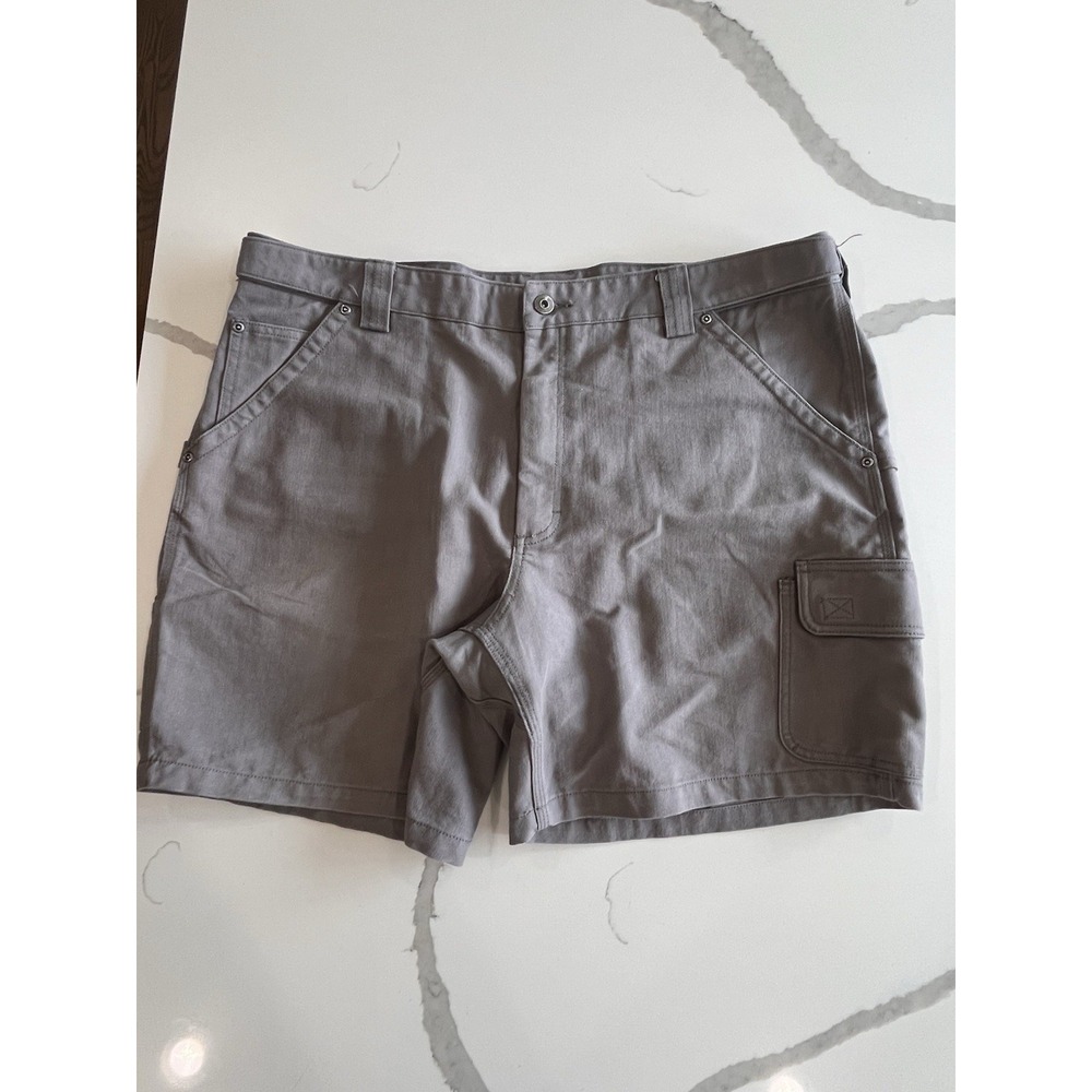 Duluth Trading Co Mens 42 Gray‎ Cargo Shorts Heavy Duty 100% Cotton Cooldry
